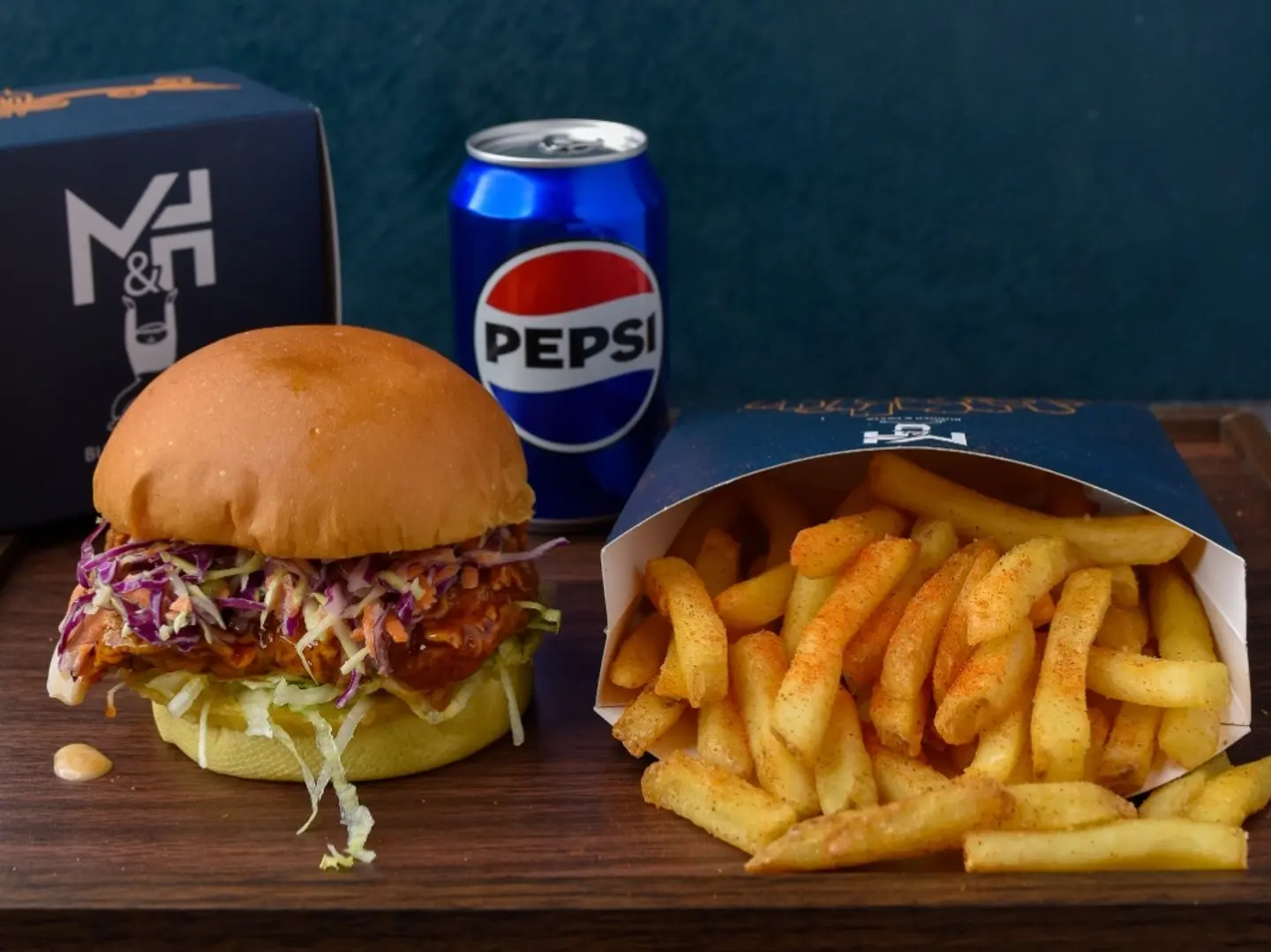 Honey Chicken Burger With Fries & Drink