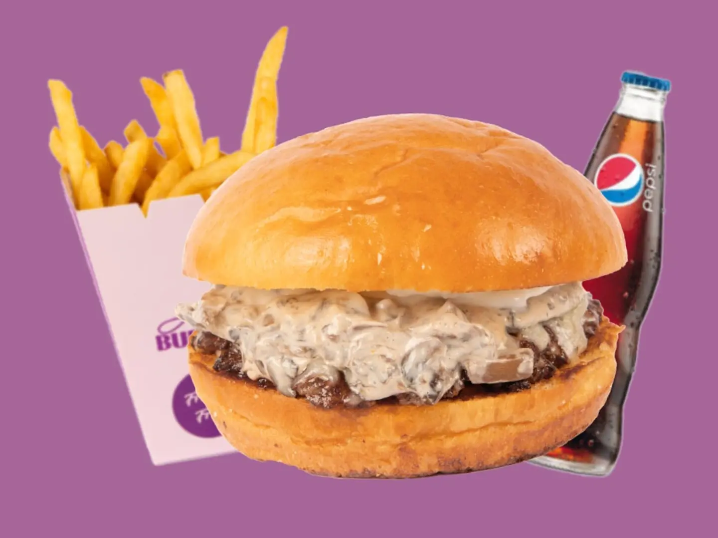 وجبة برجر لحم مشروم