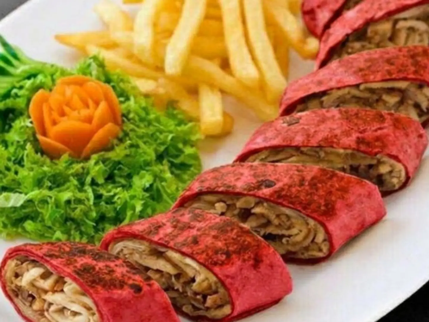 Arabic Shawarma Plate, Double Red Bread