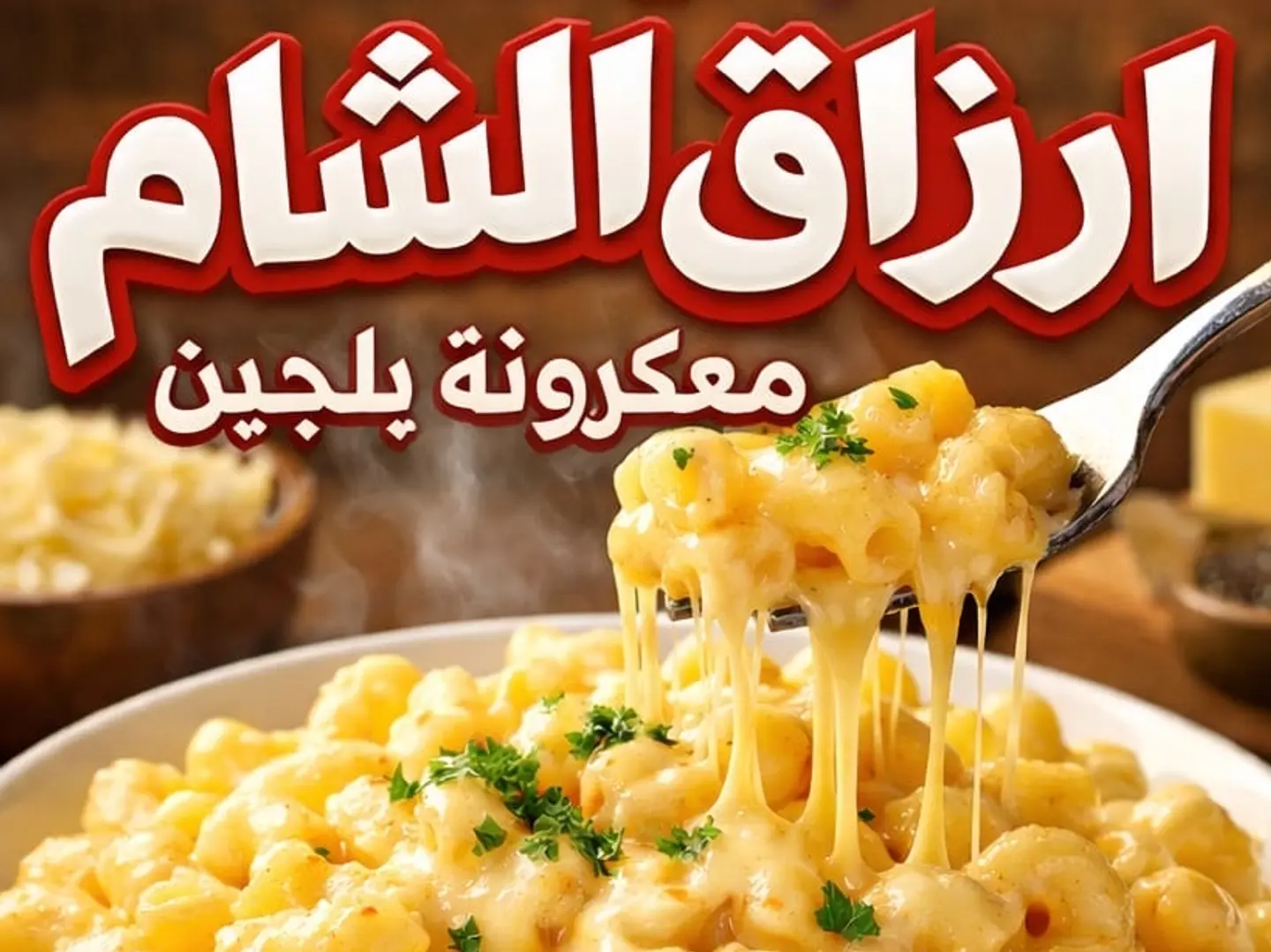 معكرونة بالجبن والدجاج