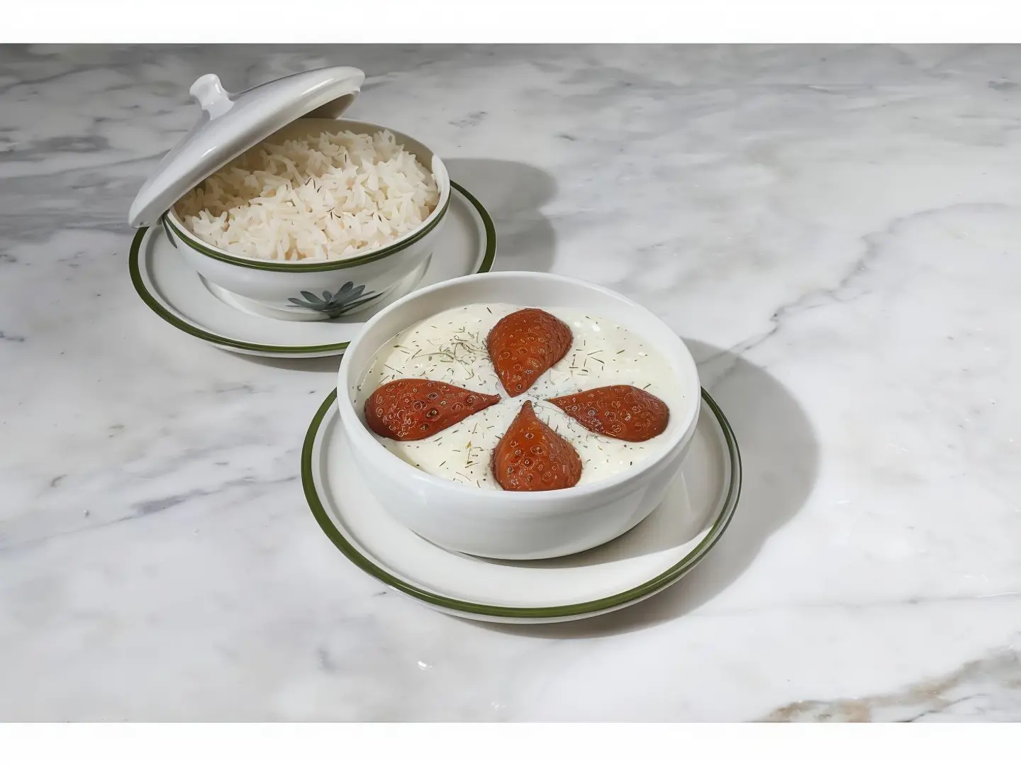 كبة باللبن مع الأرز