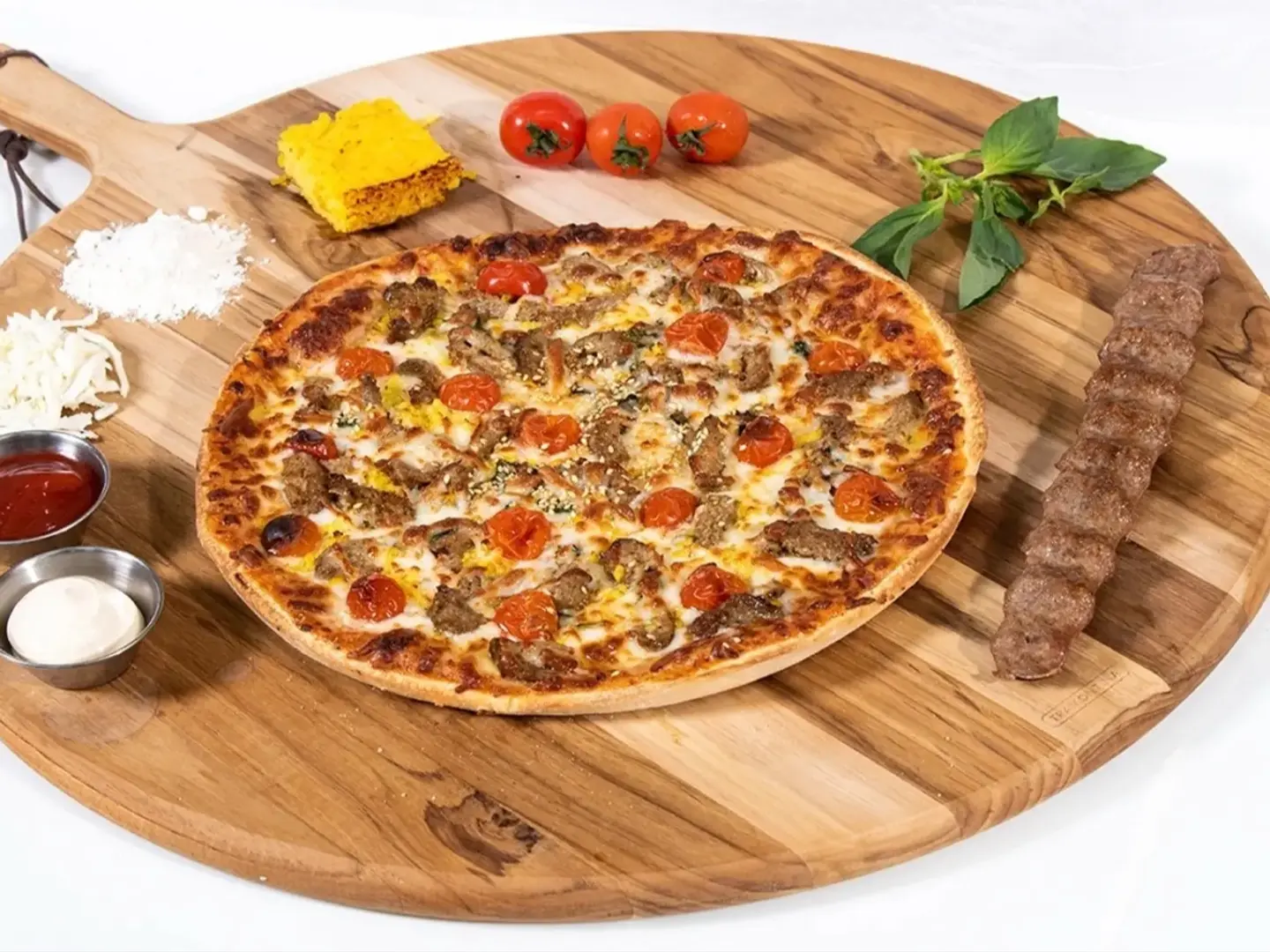 Small Turkish Meat Kebab Pizza