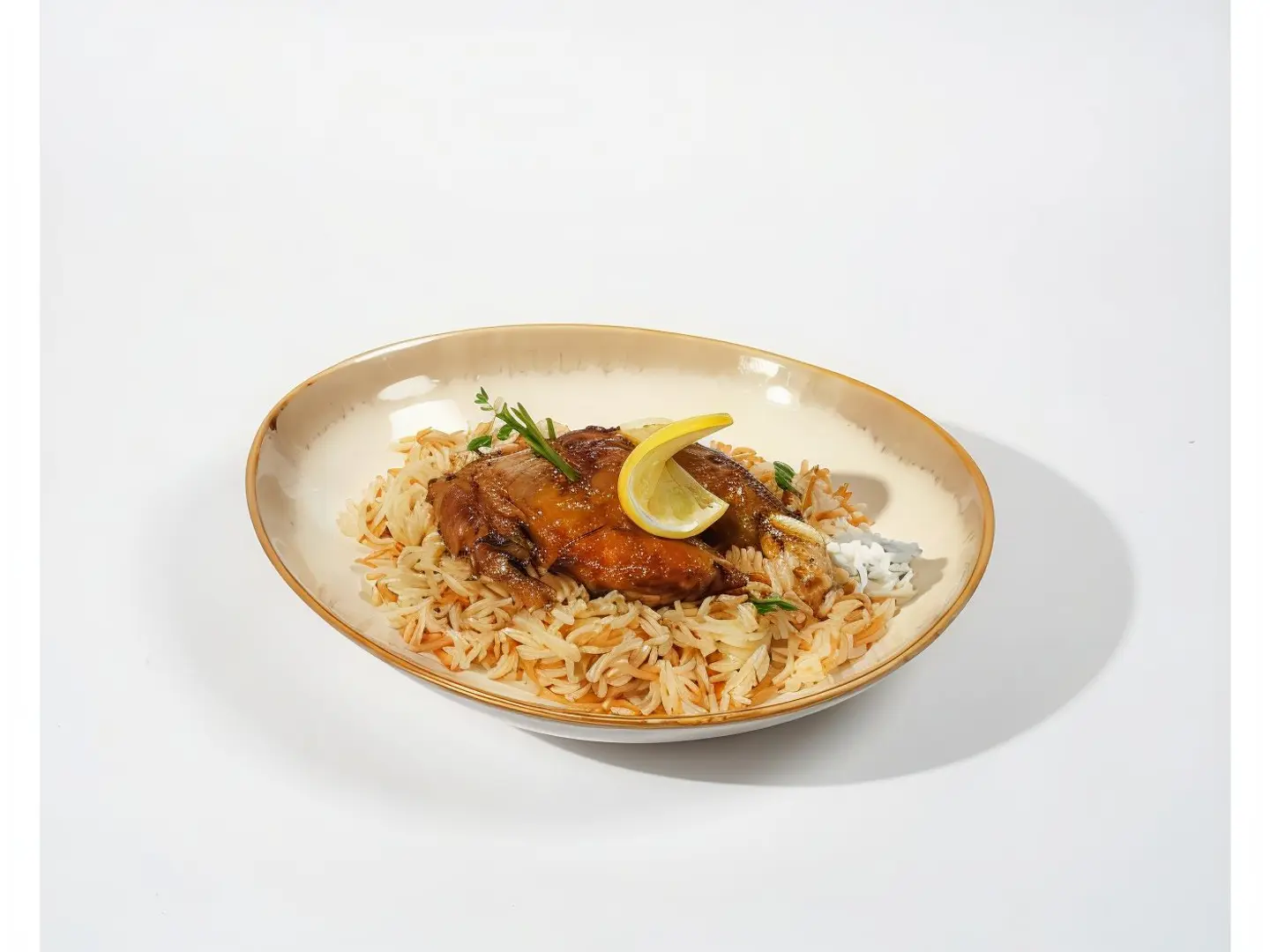 بط مع رز بالشعيرية
