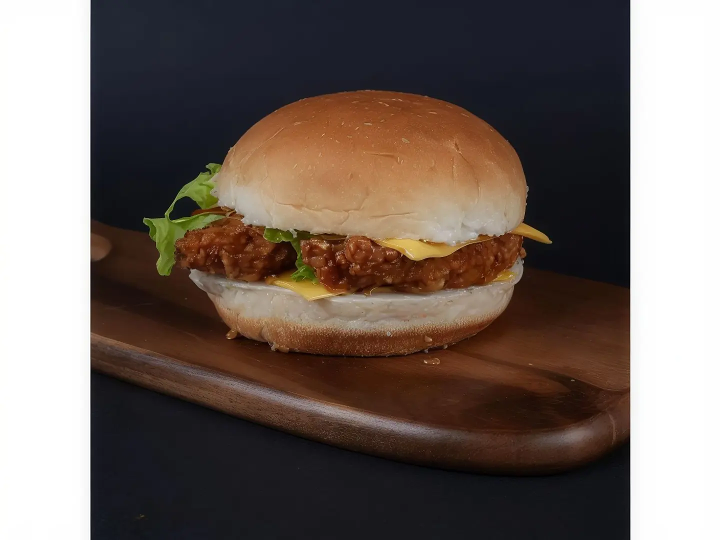Signature Shrimp World Burger With Cheese