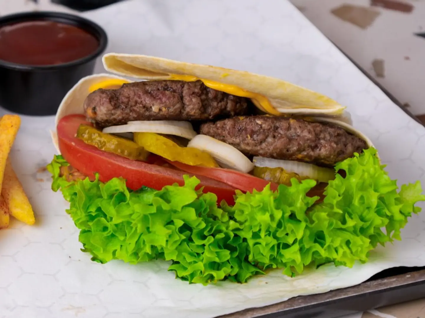 Classic Double Beef Burger Sandwich