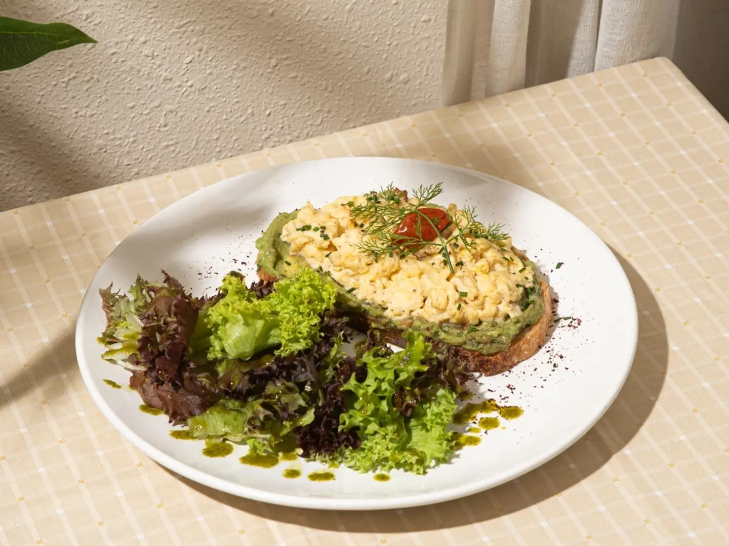 Sourdough Avocado With Scrambled Egg.