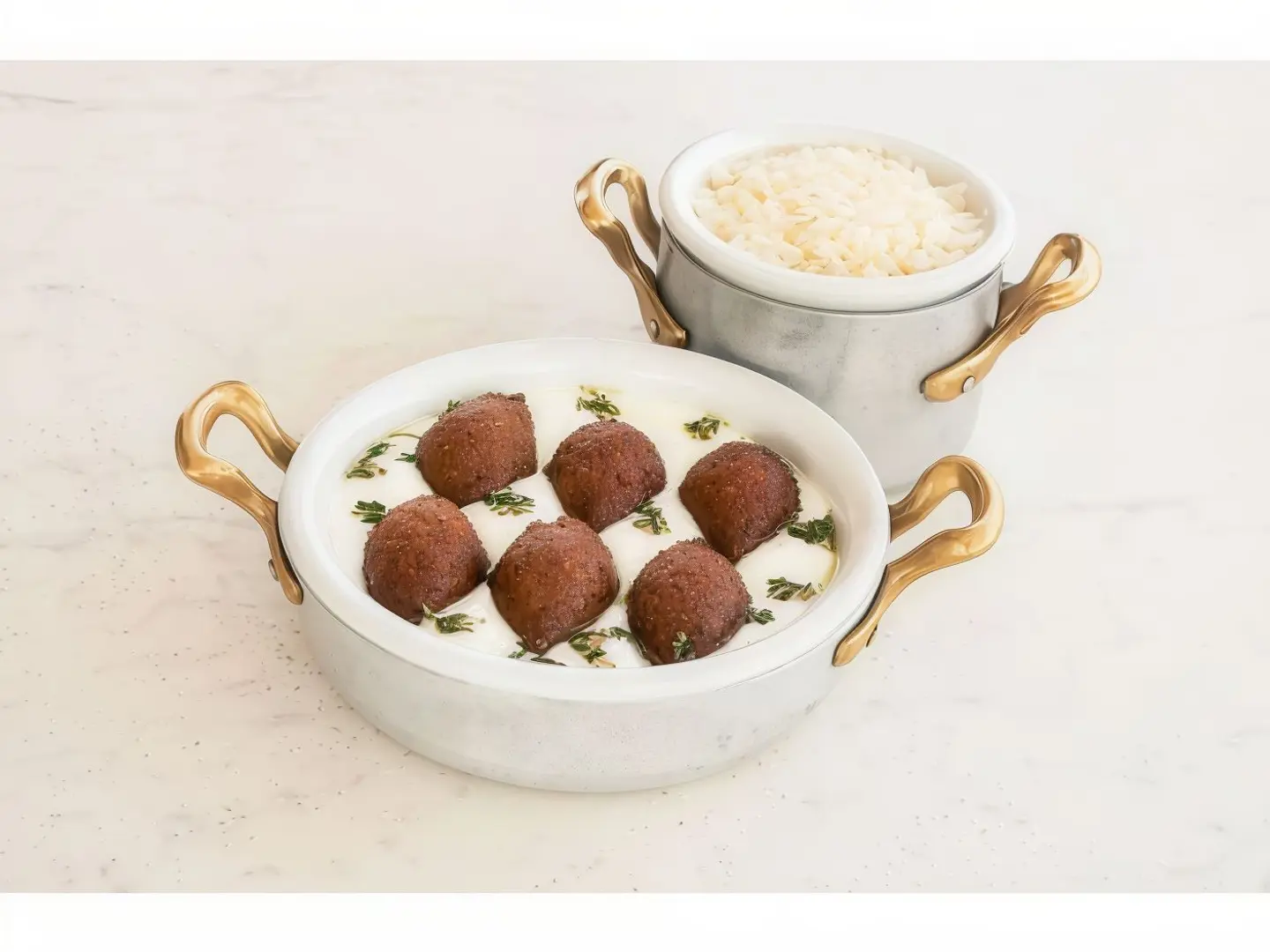 كبة لبنية مع رز