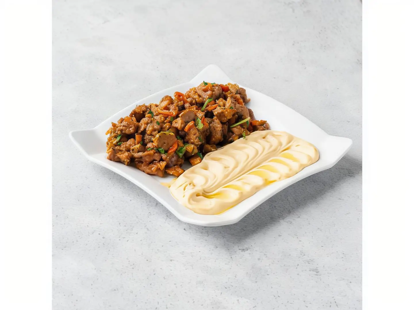 Meat Mgalgal With Hummus