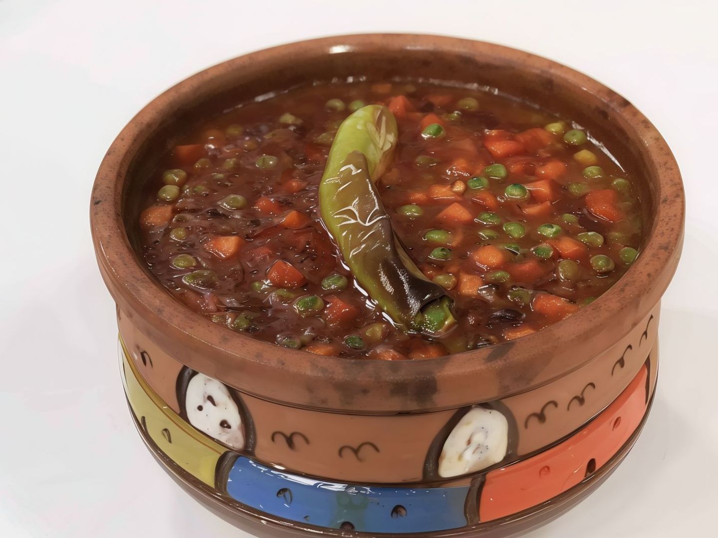 طبق خضار بسلة وجزر سادة