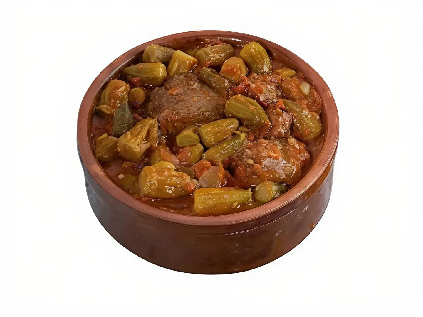 طبق خضار بامية سادة