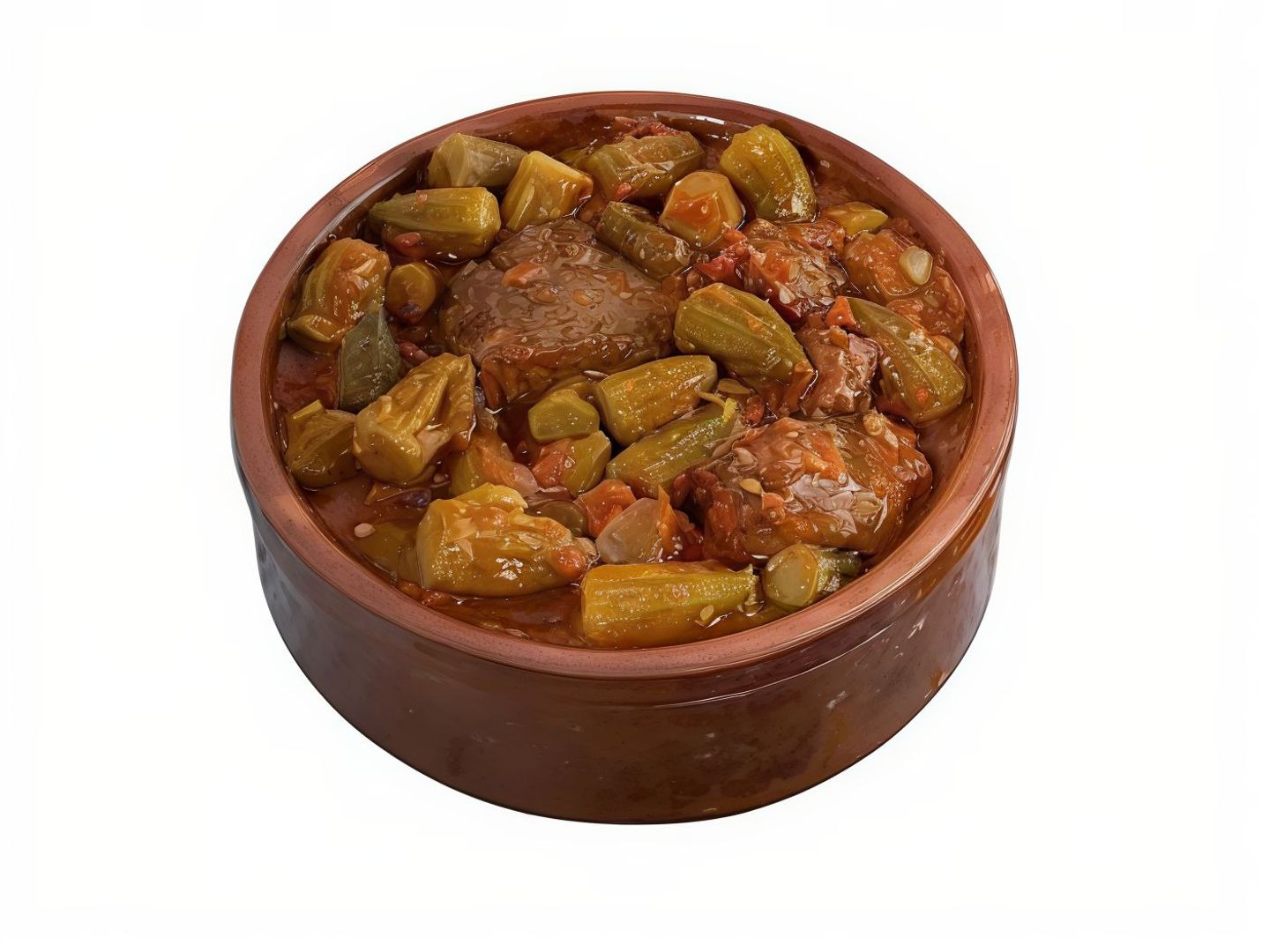 طبق خضار بامية سادة