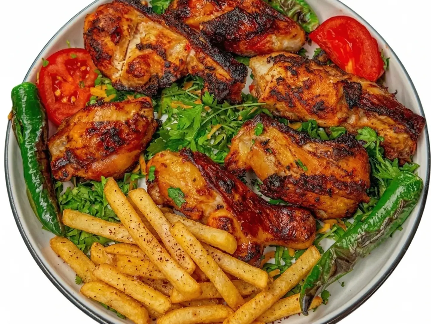 Chicken Shish With Bone On Charcoal
