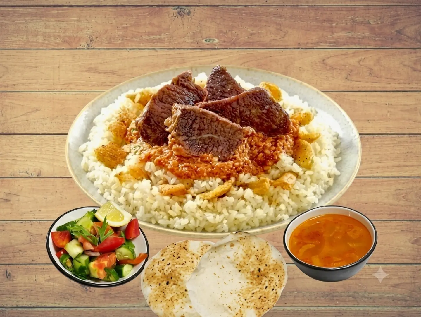 وجبة فته لحمه
