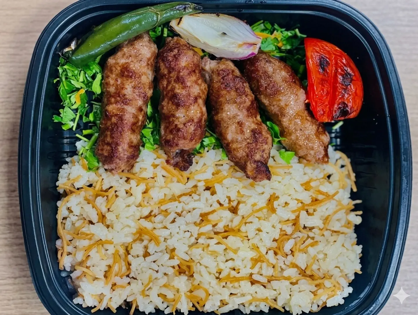 وجبة كباب او لحم دجاج