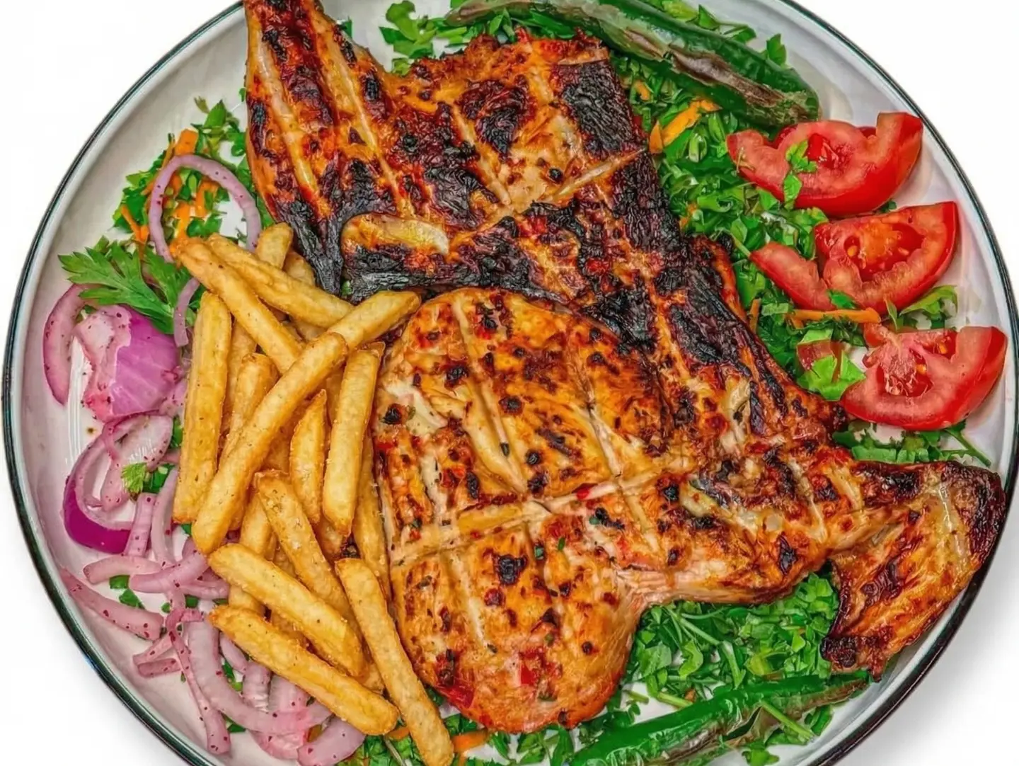 Grilled Chicken On Charcoal