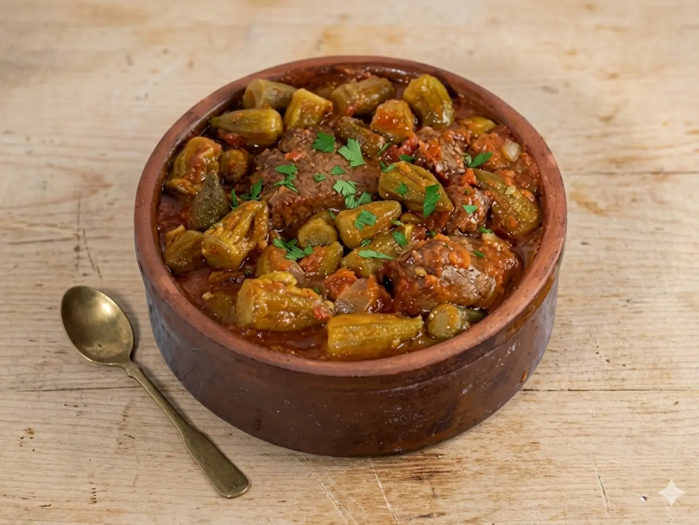 طبق خضار بامية سادة