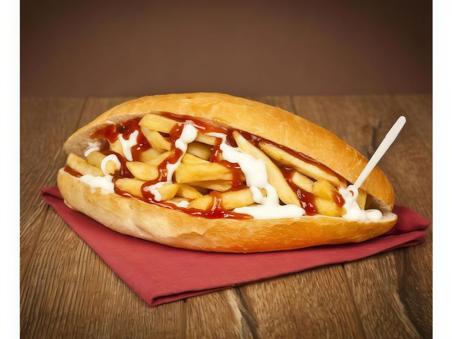 ساندوتش بطاطس كاتشب مايونيز