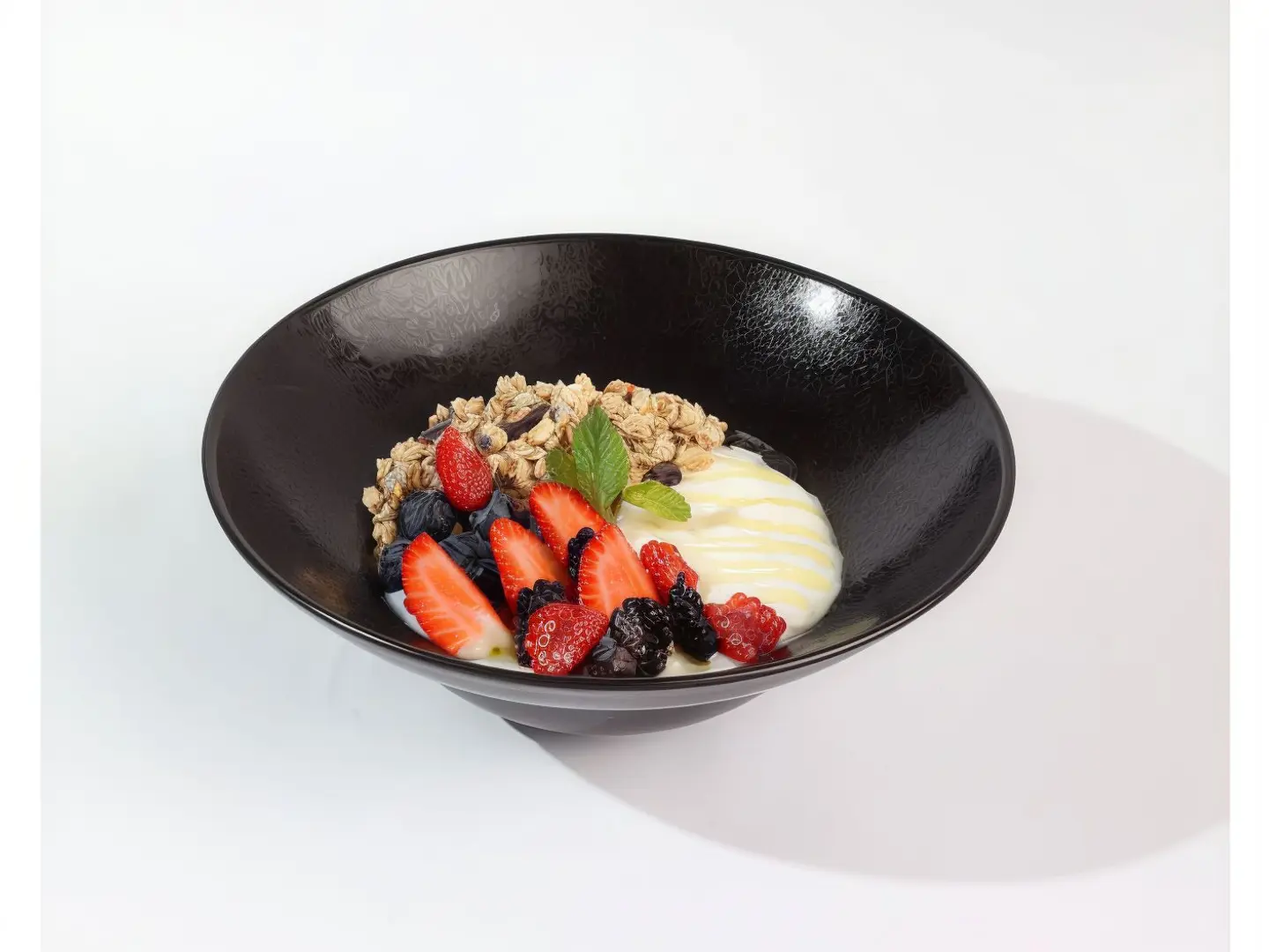 Fresh Yogurt With Granola And Fresh Fruit