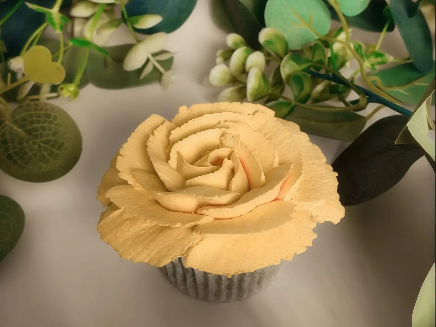 Floral Vanilla Cupcake With Raspberry Filling
