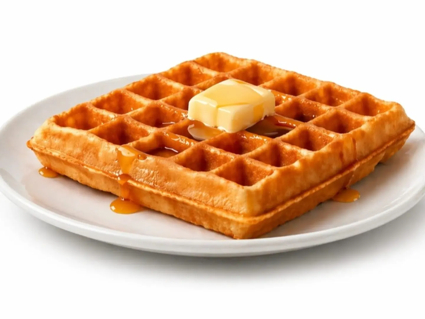 Classic Waffle With Syrup And Butter