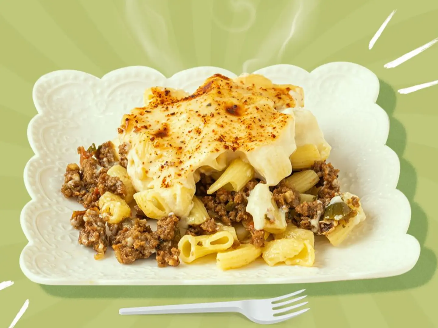 بشاميل المكرونة - مكرونة بشاميل وسط