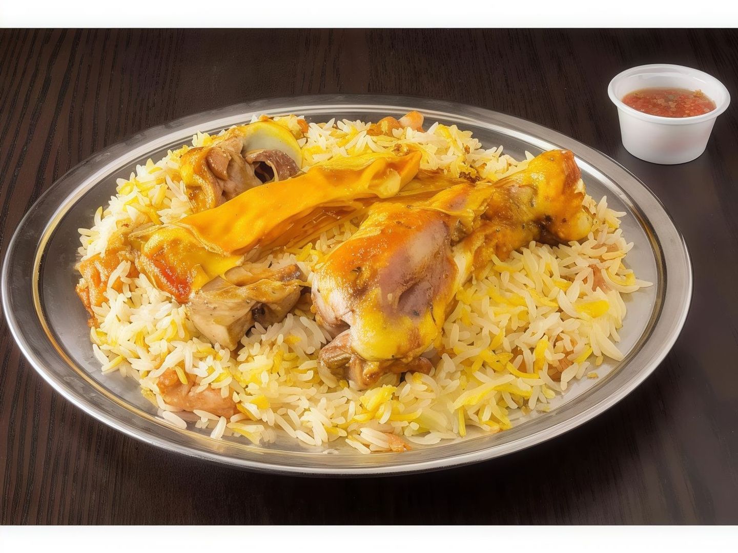 نصف دجاج مندي مثلوثه رز مندي