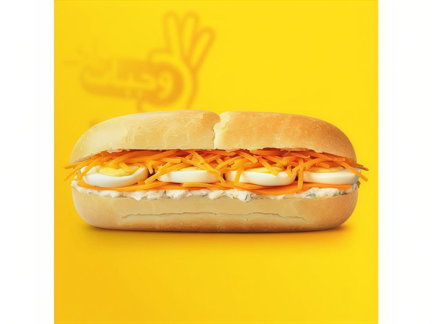 Boiled Egg Sandwich With Two Cheeses