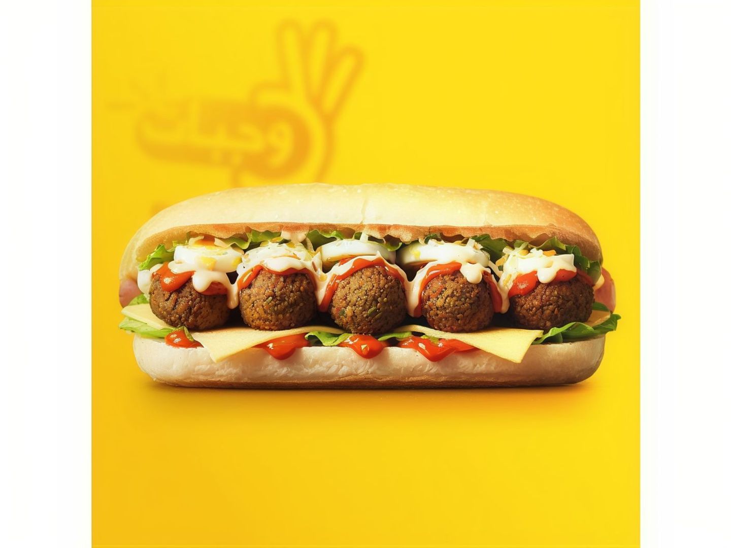 Falafel Sandwich With Chickpeas And Egg