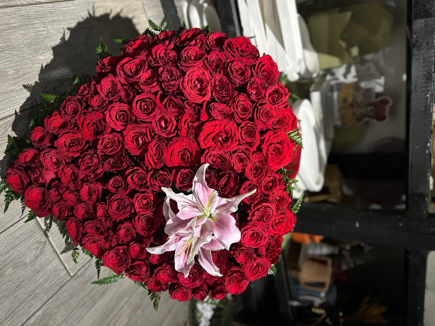 ورد القلب الاحمر