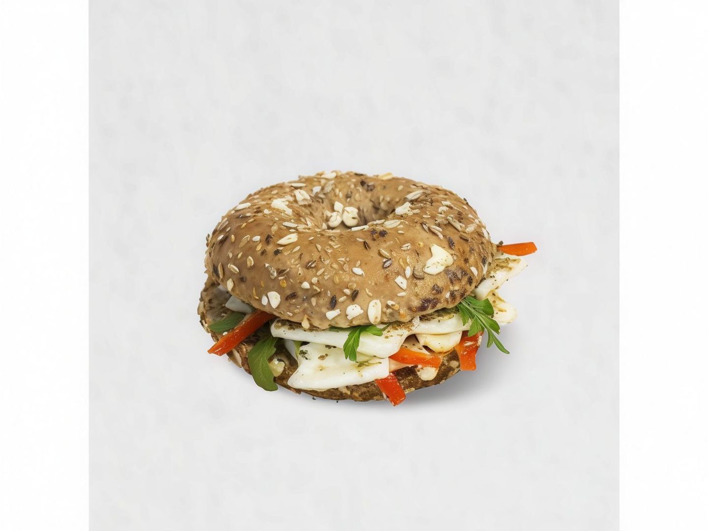 Thyme Bagel With Halloumi Cheese