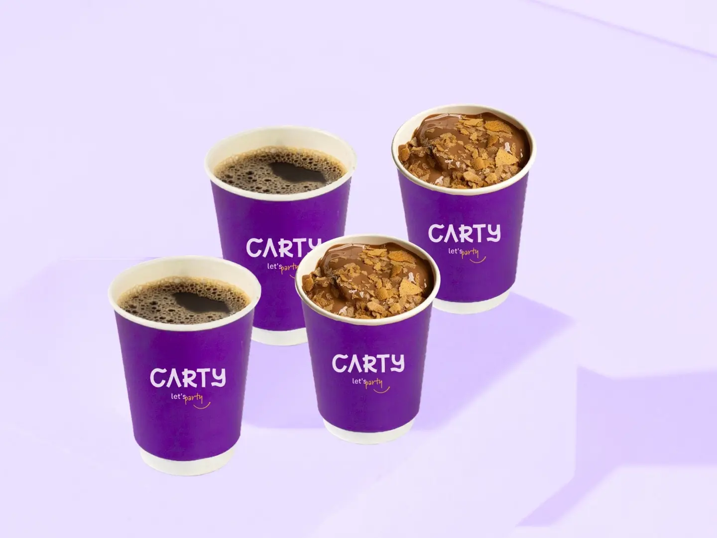 Two Coffees Of The Day And Classic Pudding Two