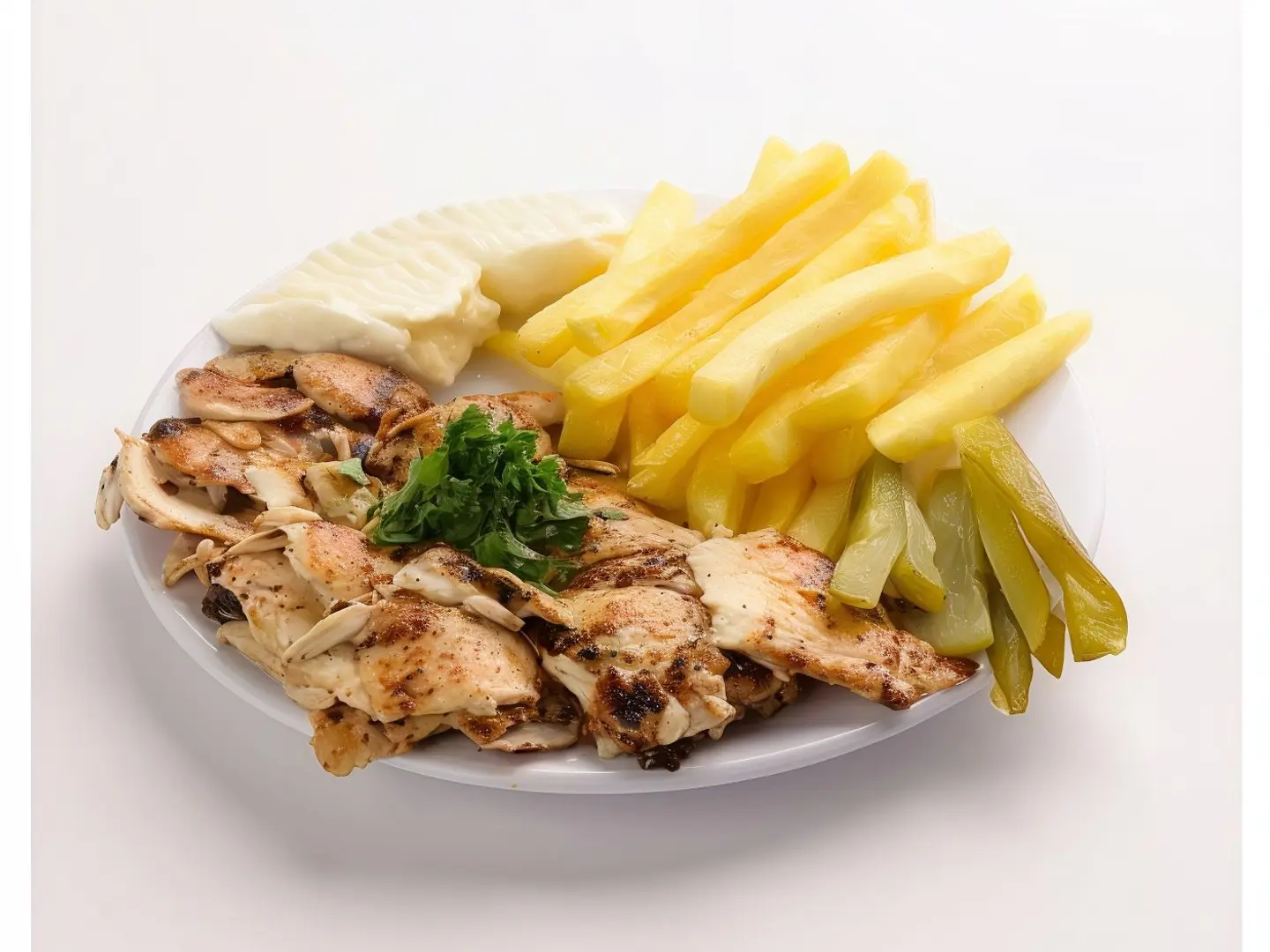 صحن دجاج وسط
