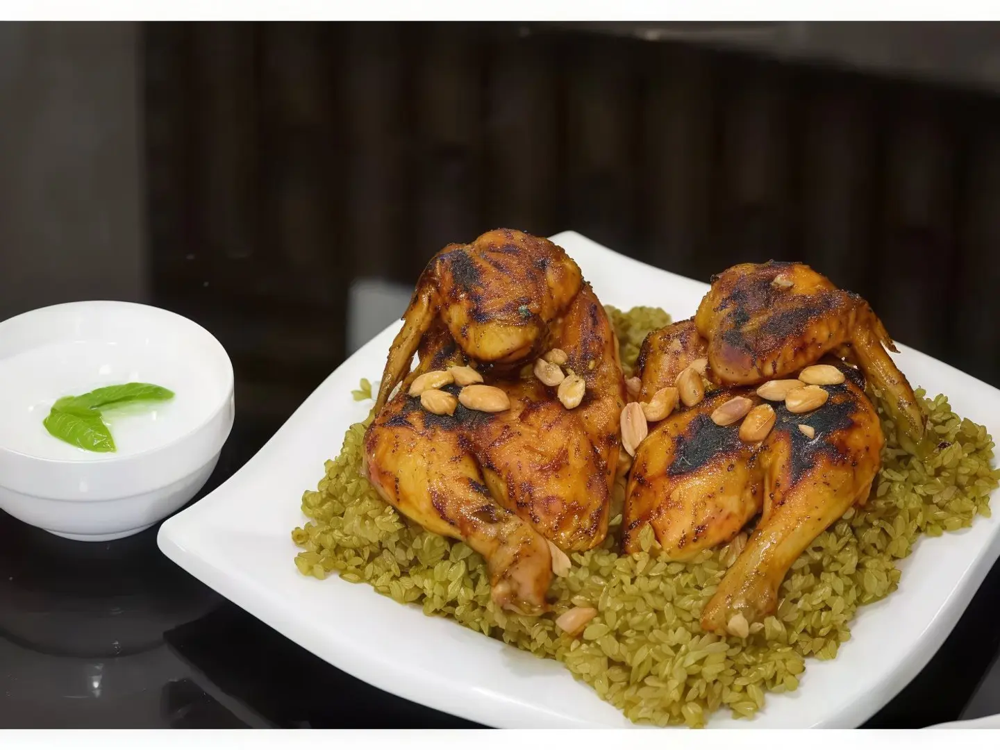 Half Grilled Chicken With Freekeh