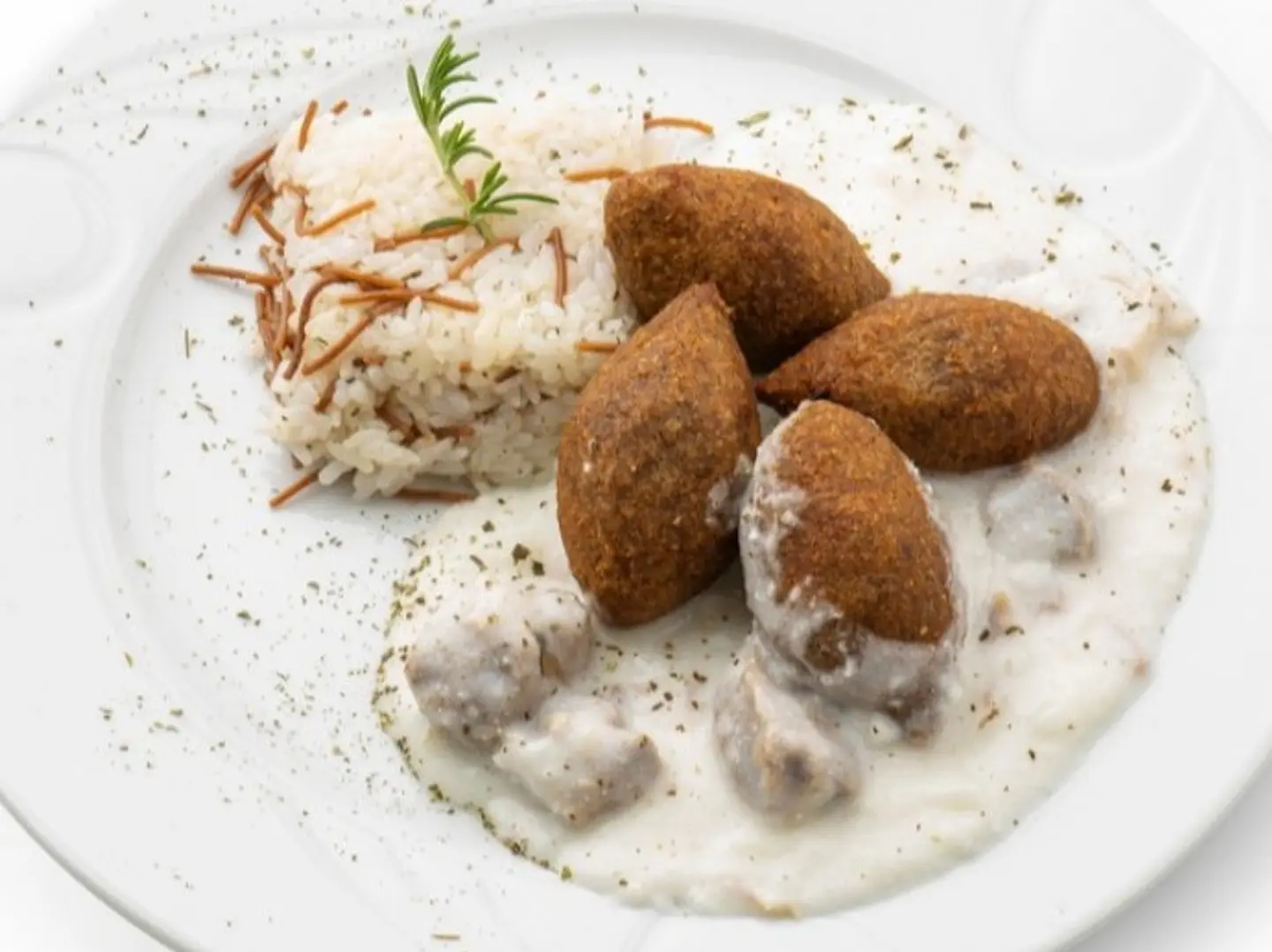 Kibbeh With Yogurt And Vermicelli Rice