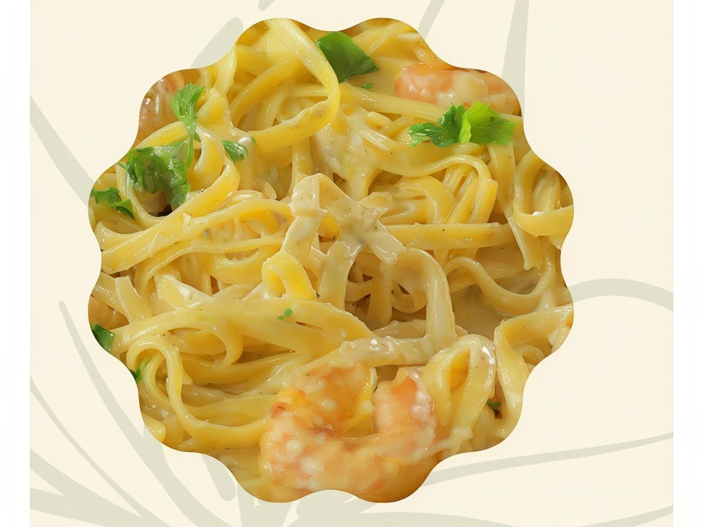 مكرونة جمبري كريمة