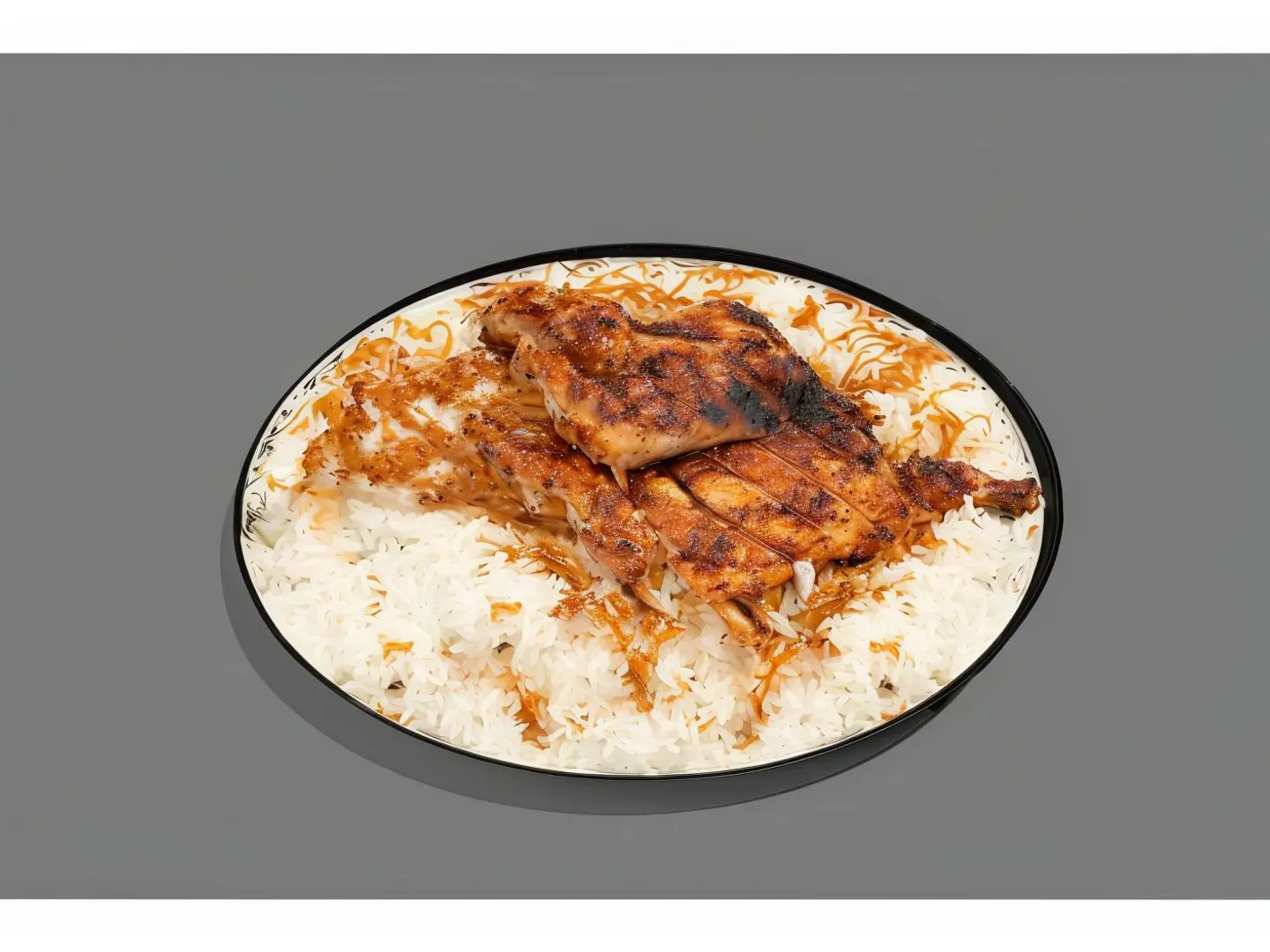 Half Charcoal Grilled Chicken With Rice