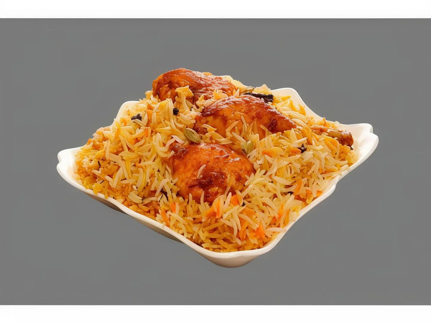 Half Fried Chicken With Rice