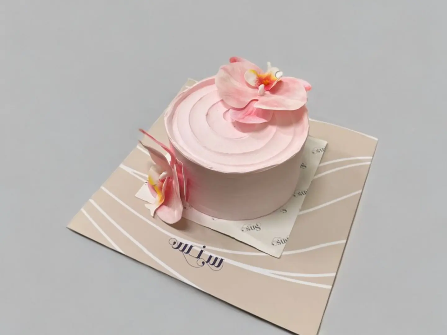 Pink Cake With A Rose