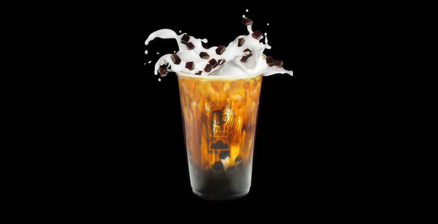 Black Sugar Milk With Boba W Pearl W Coffee Jelly