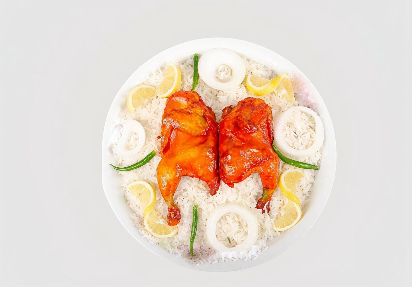 نصف دجاج مندي مع أرز برياني كبير