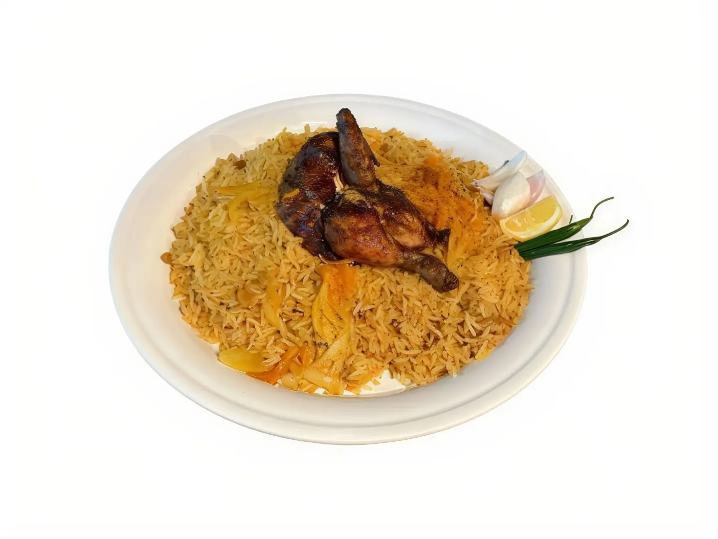 نص حبة على الحطب مع رز