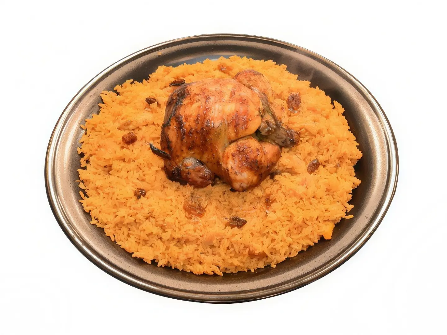 نص دجاج شواية مع أرز
