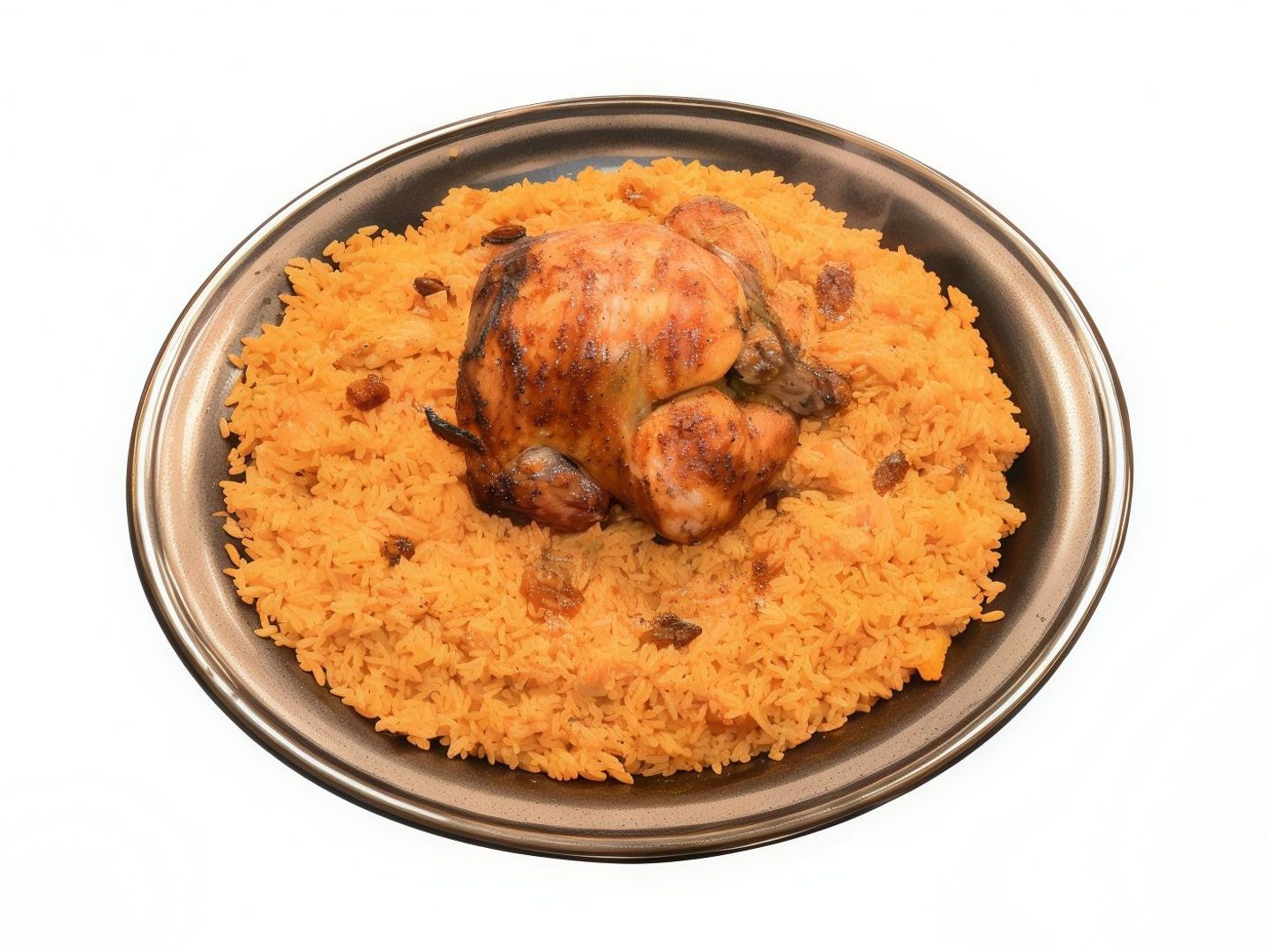 نص دجاج شواية مع أرز