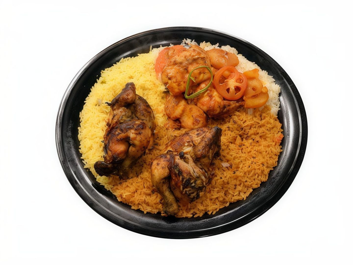 حبة دجاج كاملة شواية ونص فرن مع رز