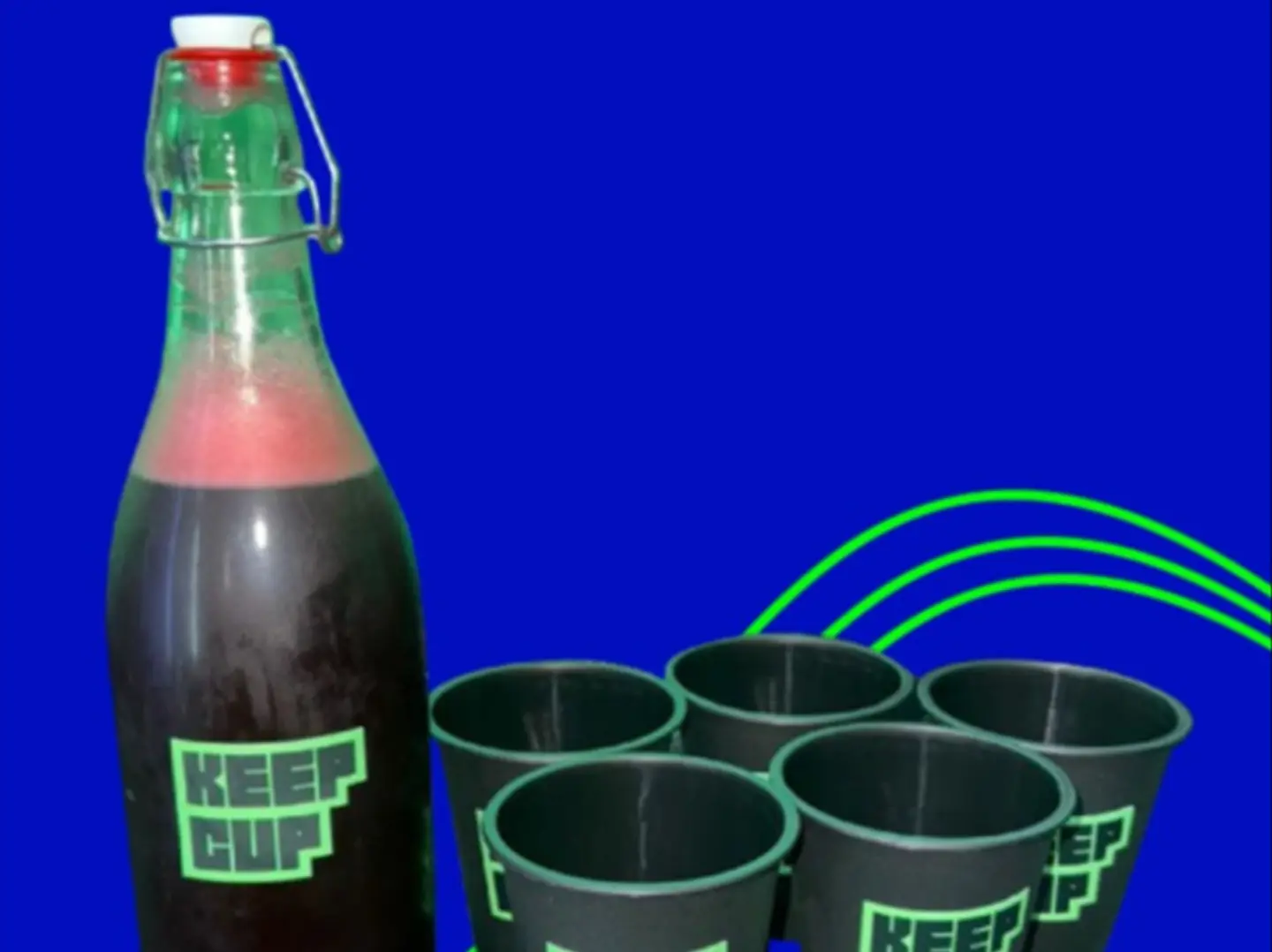 Iced Karkadeh 1 Liter Bottle With 5 Glasses And Ice