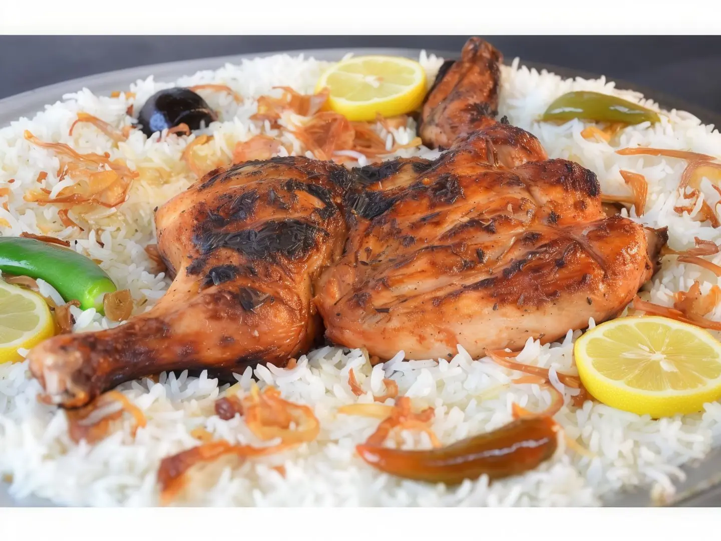 حبة دجاج كاملة على الفحم