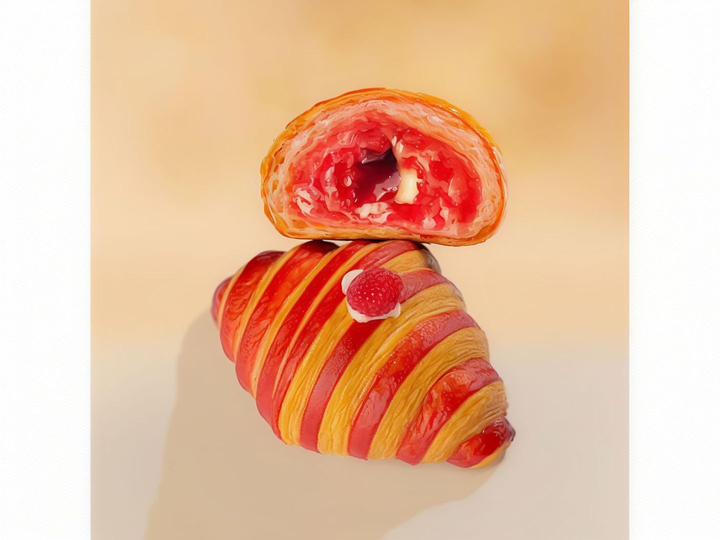Raspberry And Custard Croissant