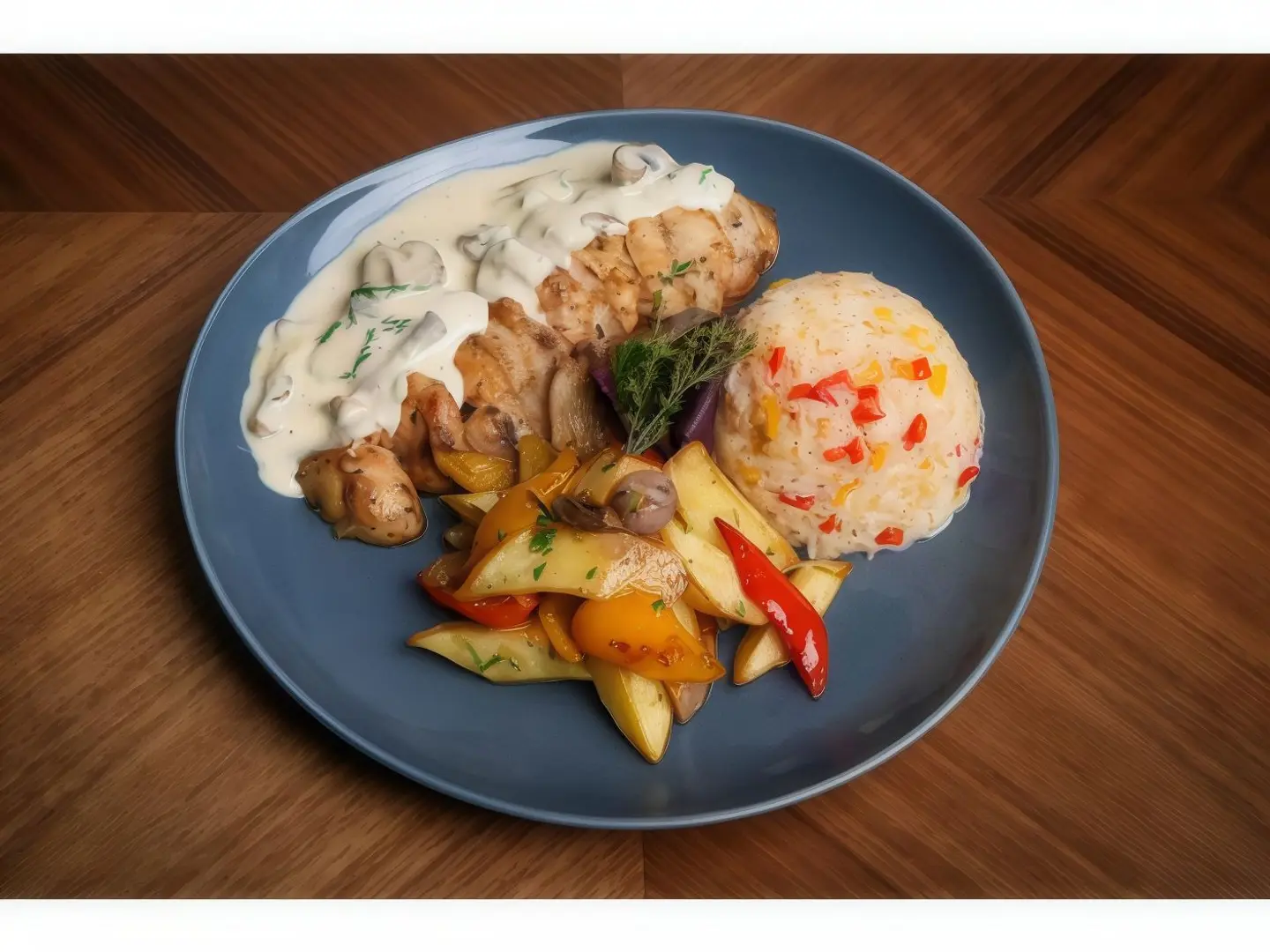 دجاج بالكريمة والمشروم