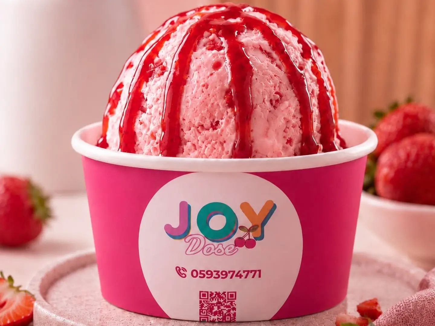 Strawberry Ice Cream - Small
