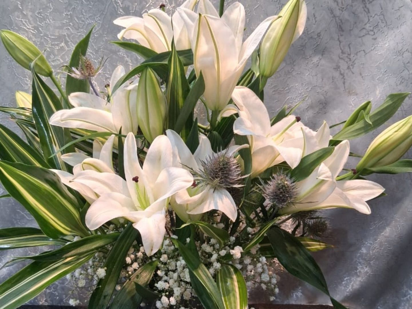 Casa Blanca Vase & Gypsophila